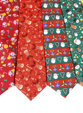 Christmas Tie Printed Santa Claus Gift圣诞麋鹿圣诞礼物领带