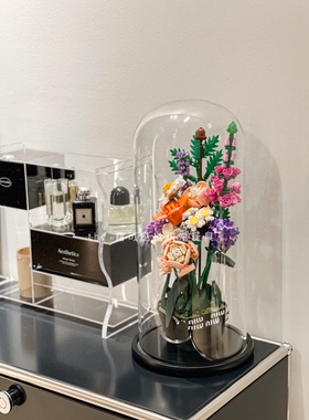 小红书同款家居摆件装饰积木花需拼装玩具防尘罩积木轻奢礼物网红