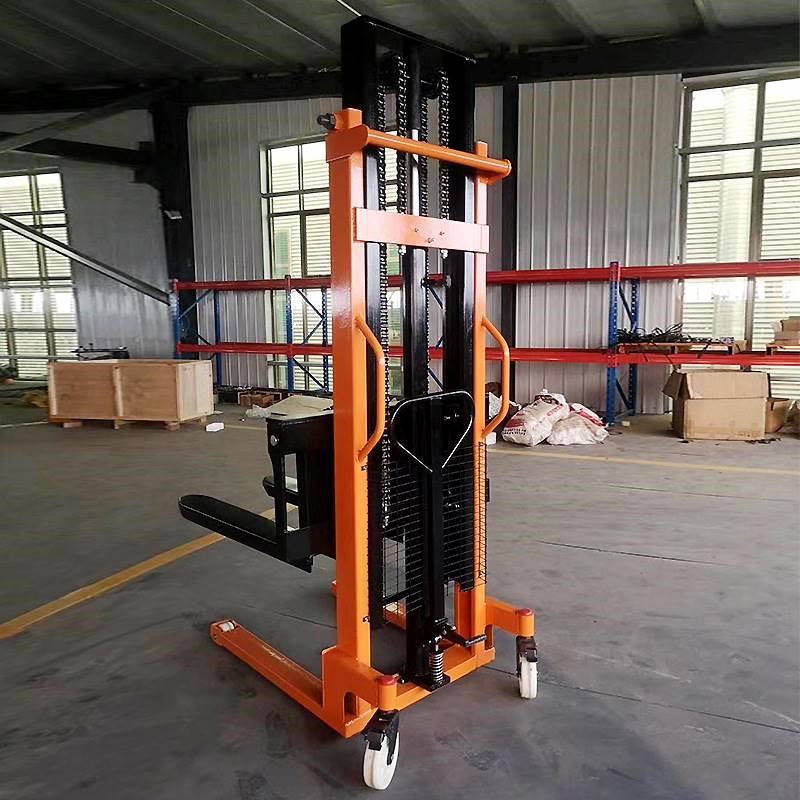 手动液压堆高车 半电动升高叉车0.5T/1T/2T/3T吨液压堆高车 - 图1