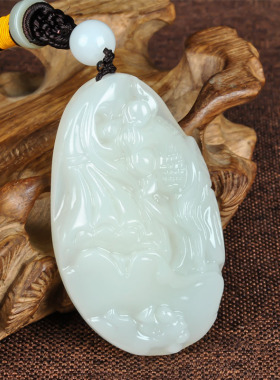 玉器玉器新疆和田白玉鱼 籽料玉鱼手把件挂件玉鱼手玩件腰件