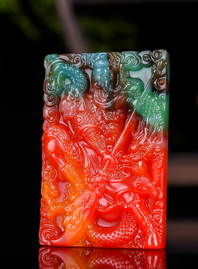 新疆雕刻保色包邮其他和田牌子彩玉关公吊坠武财神挂件项链玉牌