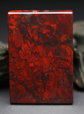 鸡血玉平安牌吊坠天然玉石男女款