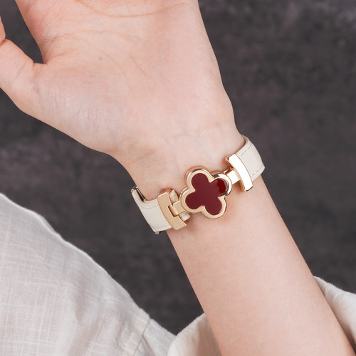 适用华为gt6手表带watchgt5磁吸扣watch5四叶草5Pro真皮腕表带运动GT4智能watch4pro女生GT3秋冬2pro透气表链 - 图2