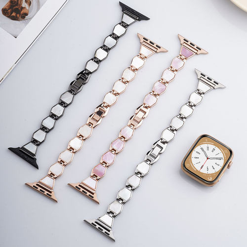 适用苹果iwatch S11手表带apple watch S10/9代菱形贝壳S8腕表带ultra2/3运动S7智能6小众5创意4金属3女生2 - 图3