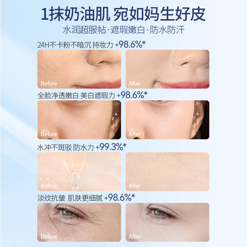 修正懒人素颜霜脸部身体美白抗皱提亮防晒隔离遮瑕三合一官方正品