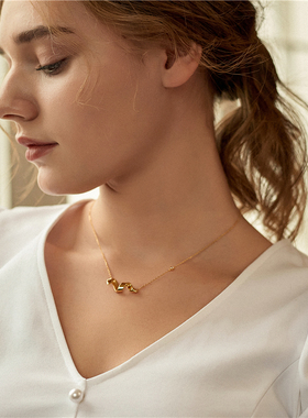 lulu changRibbon丝带系列飘带项链小众简约设计设计波浪锁骨链