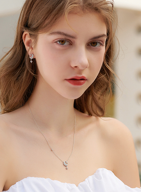 星空系列星月项链女银925银原创