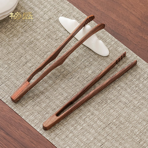 榜盛胡桃木实木茶夹镊子高端泡茶工具功夫茶具配件茶道防滑杯夹 - 图1