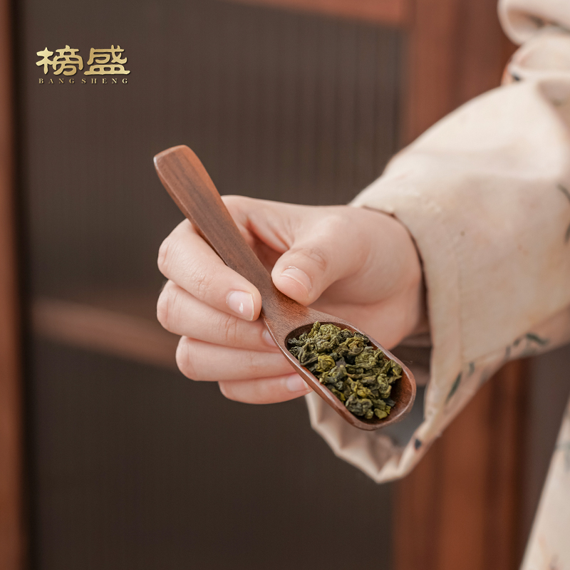 榜盛胡桃木茶匙茶勺茶铲单只挖茶叶专用工具茶则量勺高档取茶勺子 - 图1