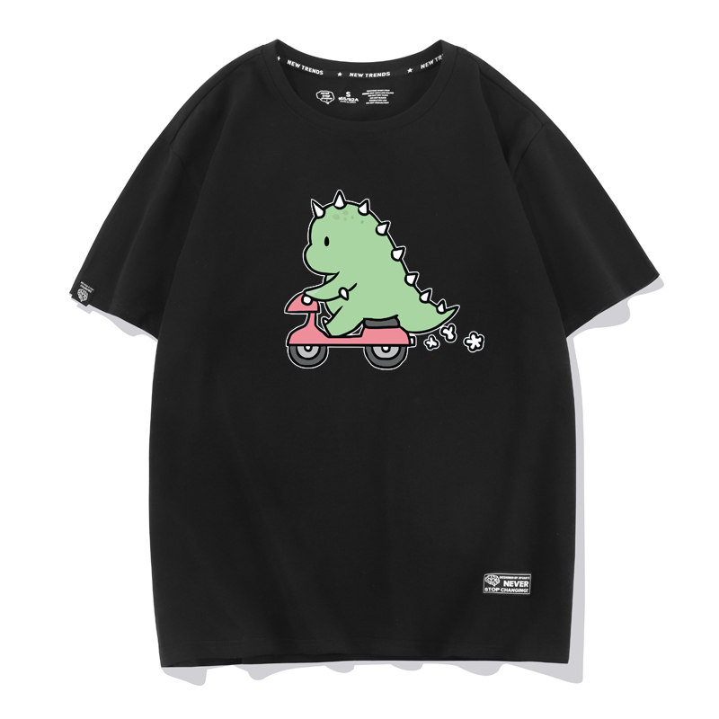 卡通牛油果绿小恐龙少女短袖bf t恤 繁茵T恤