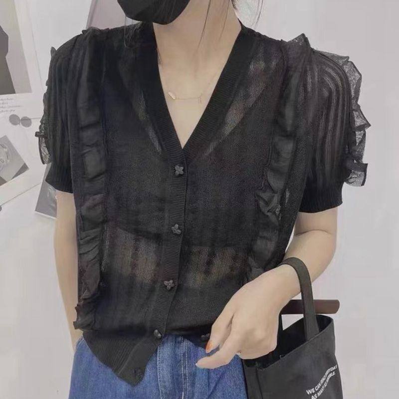 霏融2022夏季新款冰丝短袖针织衫 霏融毛针织衫