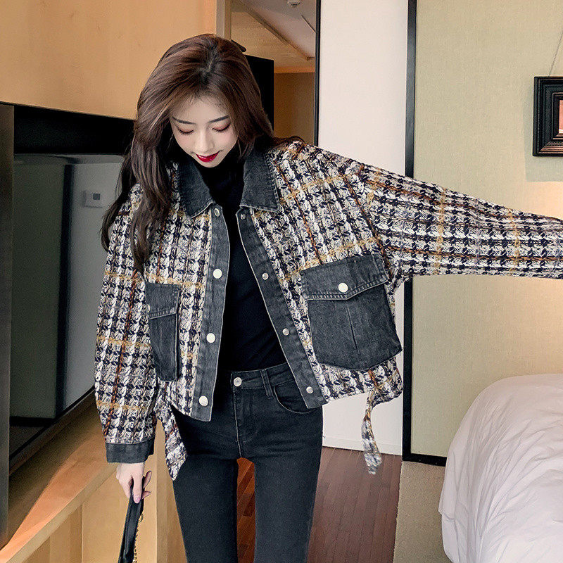 小香风外套女2020年早秋冬新款上衣 偏素短外套