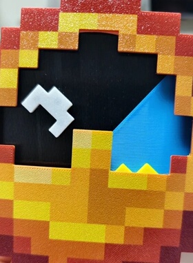 跨境新品3D打印我的世界Minecraft周边时钟MC钟 pixel clock 像素