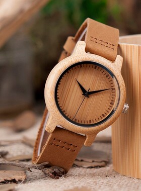新品2021 A09 Ladies Casual Quartz Watches MNatural Bamboo Wa