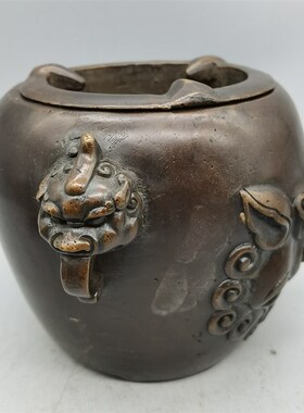 极速厂促古玩收藏纯铜炭炉煮茶炉铜炉仿紫铜风炉茶道煮Z水木炭煮