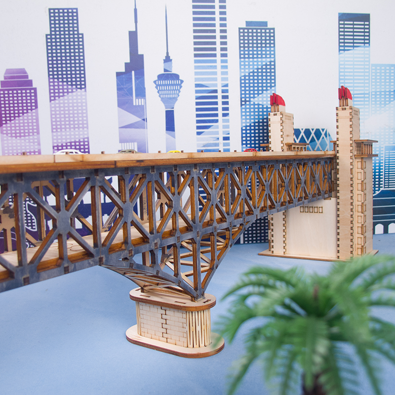 模型学生南京模桥梁长江大桥手工现代桥木质建筑桥梁diy地标性。-图2