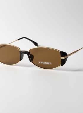 404的店复古级感o时髦小框金属棱形墨镜防紫外线男女太阳眼镜酷