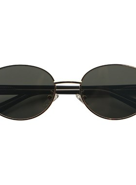 欧美复古金属椭圆形尼龙镜片太y阳镜女网红板材插芯防紫外线墨镜