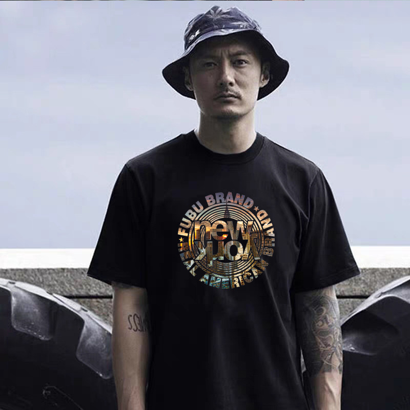 欧美新款潮牌短袖男女同款ins t恤 发财棉T恤