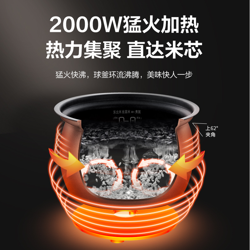 苏泊尔厨房电器旗舰店苏泊尔电压力锅家用5L升球釜双胆高压锅全自动智能饭煲多功能正品1