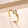 Cross-border new stainless steel jewelry, light luxury and high-end cast oval zircon ring, personalized design ring manufacturer