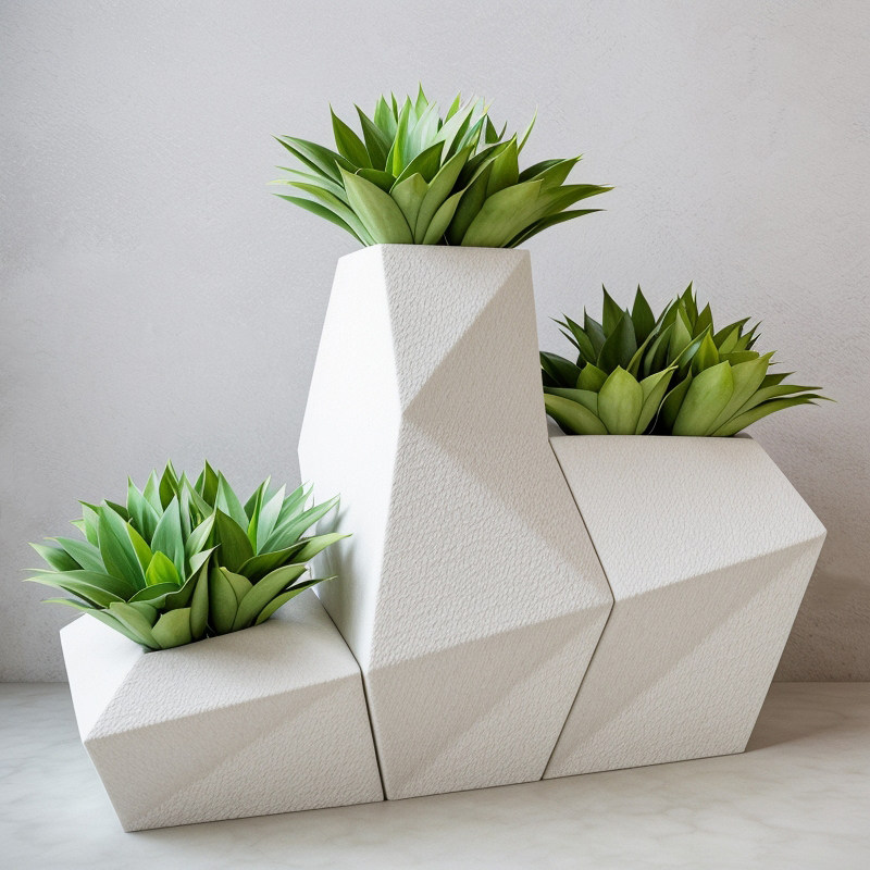 玻璃钢组合落地大花瓶现代北欧酒店售楼处软装饰品插绿植几何花器,淘宝优惠券,粉丝福利购,淘宝优惠卷