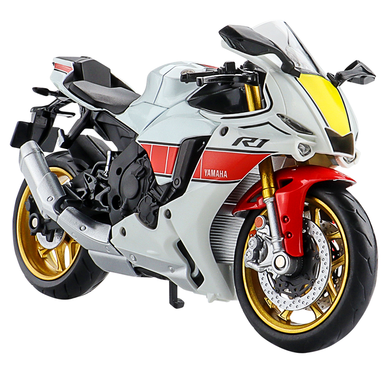 1:12雅马哈YZF-R1M摩托车模型金属机车摆件男孩仿真城市街车玩具 - 图0