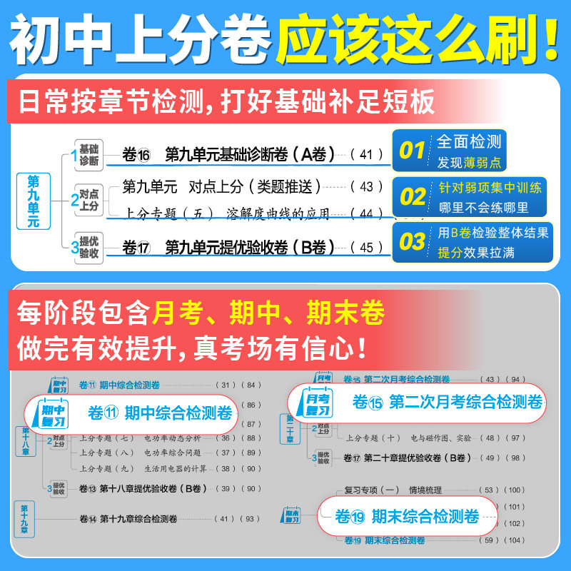 必刷题2025初中上分卷七年级八.九.年级上册下数学物理语文英语政治历史地理生物人教版初中同步试卷大小卷期中期末检测卷官方直营