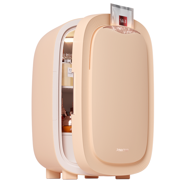 PINKTOP缤兔美妆冰箱化妆护肤品收纳美容恒温面膜加热保鲜小冰箱,淘宝优惠券,粉丝福利购,淘宝优惠卷