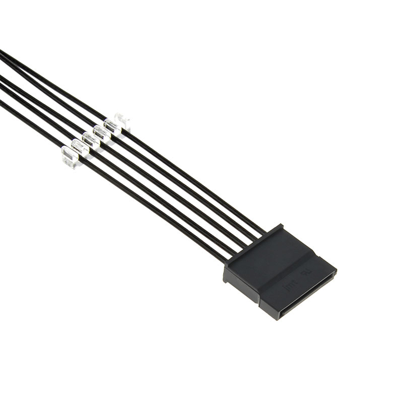 硬盘电源延长线镀银线黑色 SATA供电加长线电脑HDD SSD电源线-图3