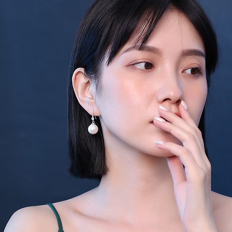 s925纯银珍珠耳环女真银耳坠复古珍珠耳饰2023年新款潮妈妈礼物