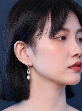 925纯银天然淡水耳环女真珍珠