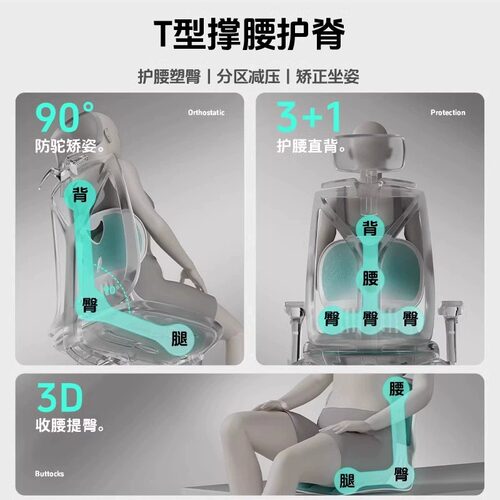 【两个优惠装】本博人体工学坐姿椅座椅靠垫护腰坐垫护腰神器 - 图1