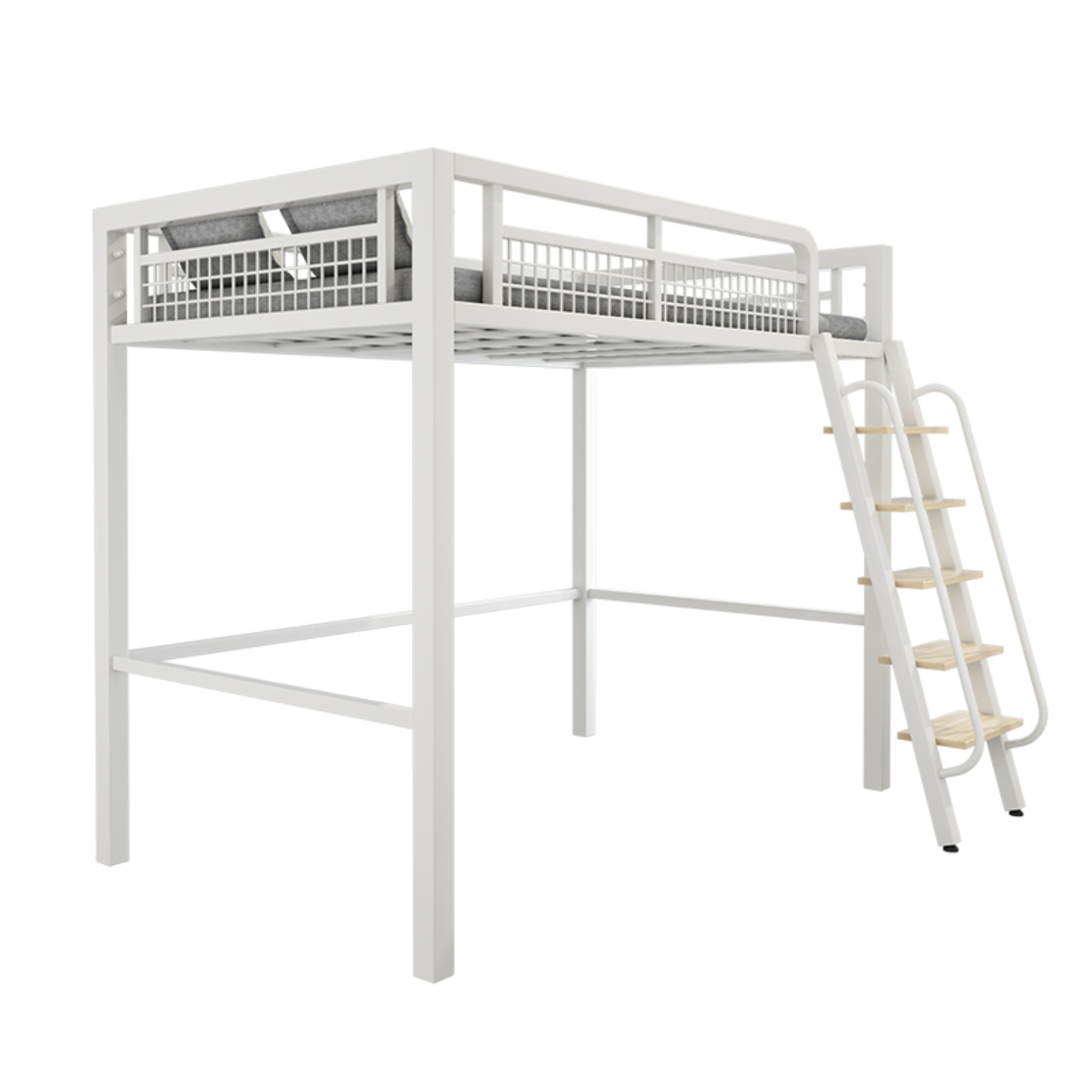 北欧铁艺高架床上床下桌多功能小户型阁楼床黑白色单双层金属定制,淘宝优惠券,粉丝福利购,淘宝优惠卷