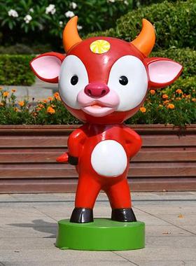玻璃钢卡通动物雕塑十二生肖摆件户外庭院商场售处部园林景观装饰