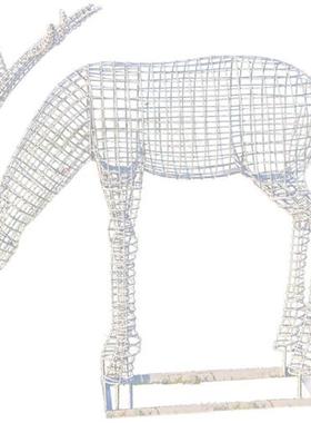 不锈钢镂空梅花鹿雕塑铁艺发光动物摆件草坪园林景观售楼处装饰品