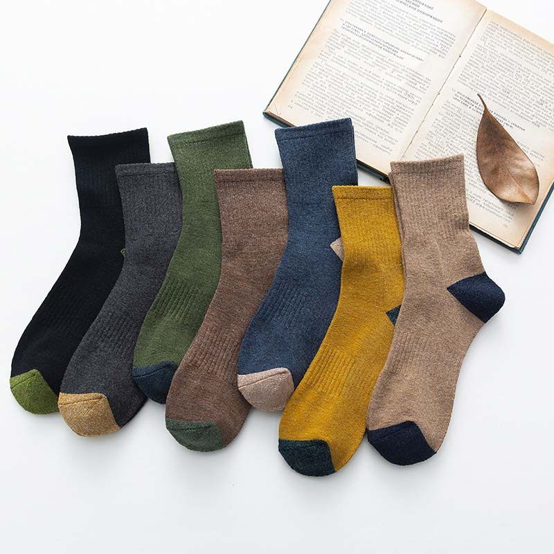 麻工匠男秋冬新款毛巾底ins毛圈袜 麻工匠短袜/打底袜/丝袜/美腿袜