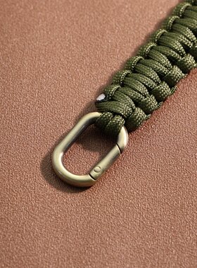 男士军绿色编织车钥匙扣挂绳儿童水杯挂绳包包配件挂绳老人腰挂扣