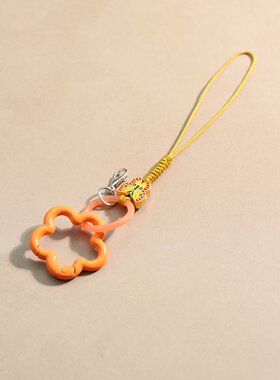 清新春日小挂饰钥匙扣绳手机挂链梅花弹簧扣短绳彩蝶小吊坠包挂件