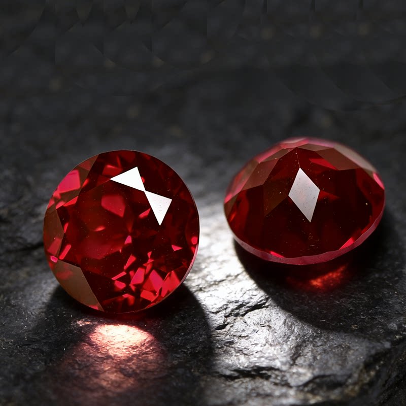 Precision cut ruby RUBY round loose stone pigeon blood ruby bare stone mineral powder fusion colored gemstone ring ring surface loose stone