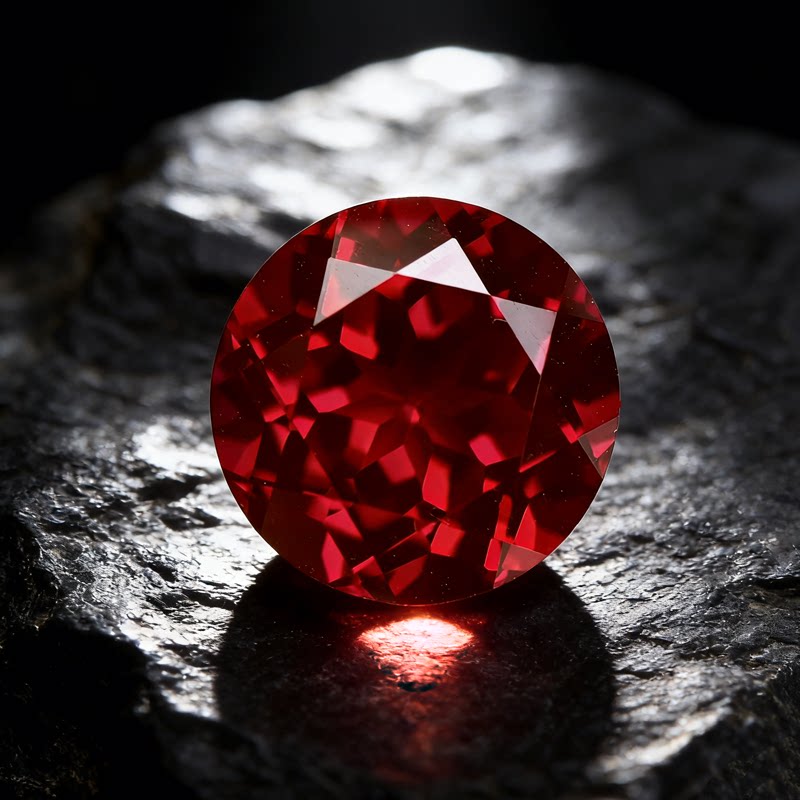 Precision cut ruby RUBY round loose stone pigeon blood ruby bare stone mineral powder fusion colored gemstone ring ring surface loose stone