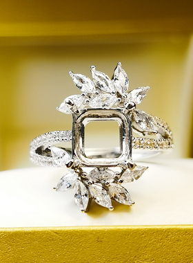 特殊切割戒指空托雷迪恩宝石925