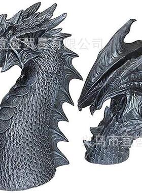 跨境外贸三头龙庭院摆件设计树脂摆件龙首龙身龙尾三节龙