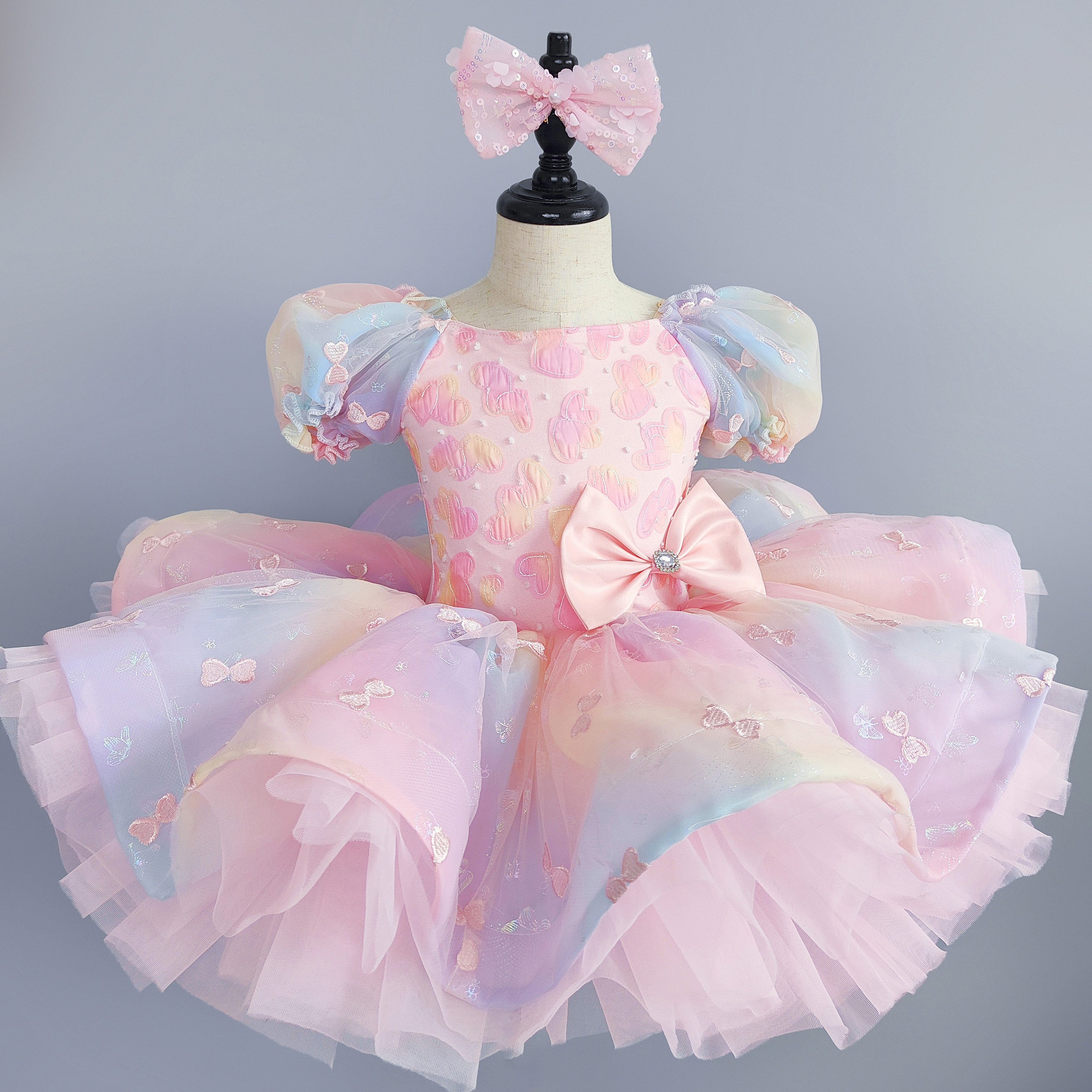 儿童芭蕾舞裙女童蓬蓬纱小天鹅演出服亮片七彩可爱汇演机构表演服,淘宝优惠券,粉丝福利购,淘宝优惠卷