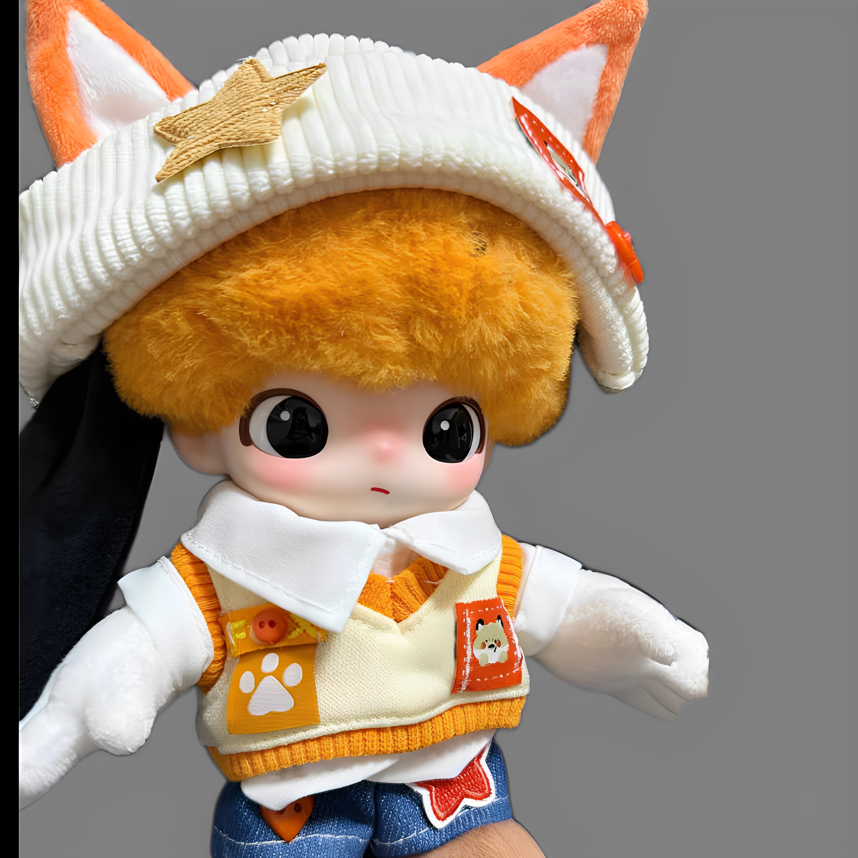 甜橙狐影 DIMOO玩偶高飞布鲁托搪胶公仔15cm衣服换装可爱娃衣套装 - 图0