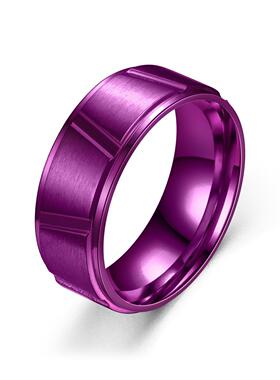 跨境欧美简约圣熙霸气切割梯形设计钛钢戒指饰品8mm切割梯形