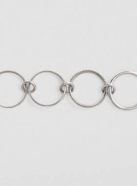 亚马逊堆叠三连环微镶锆石戒指跨境18K金叠戴轻奢男女款个性指环