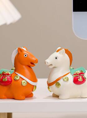 马到成功马上有钱国潮唐胖马摆件桌面景区旅游文创纪念品节日礼物