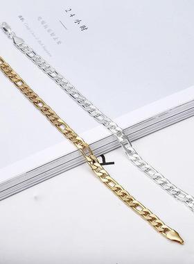 外贸热销18K金10MM三比一手链欧美wish爆款个性男士手链精致