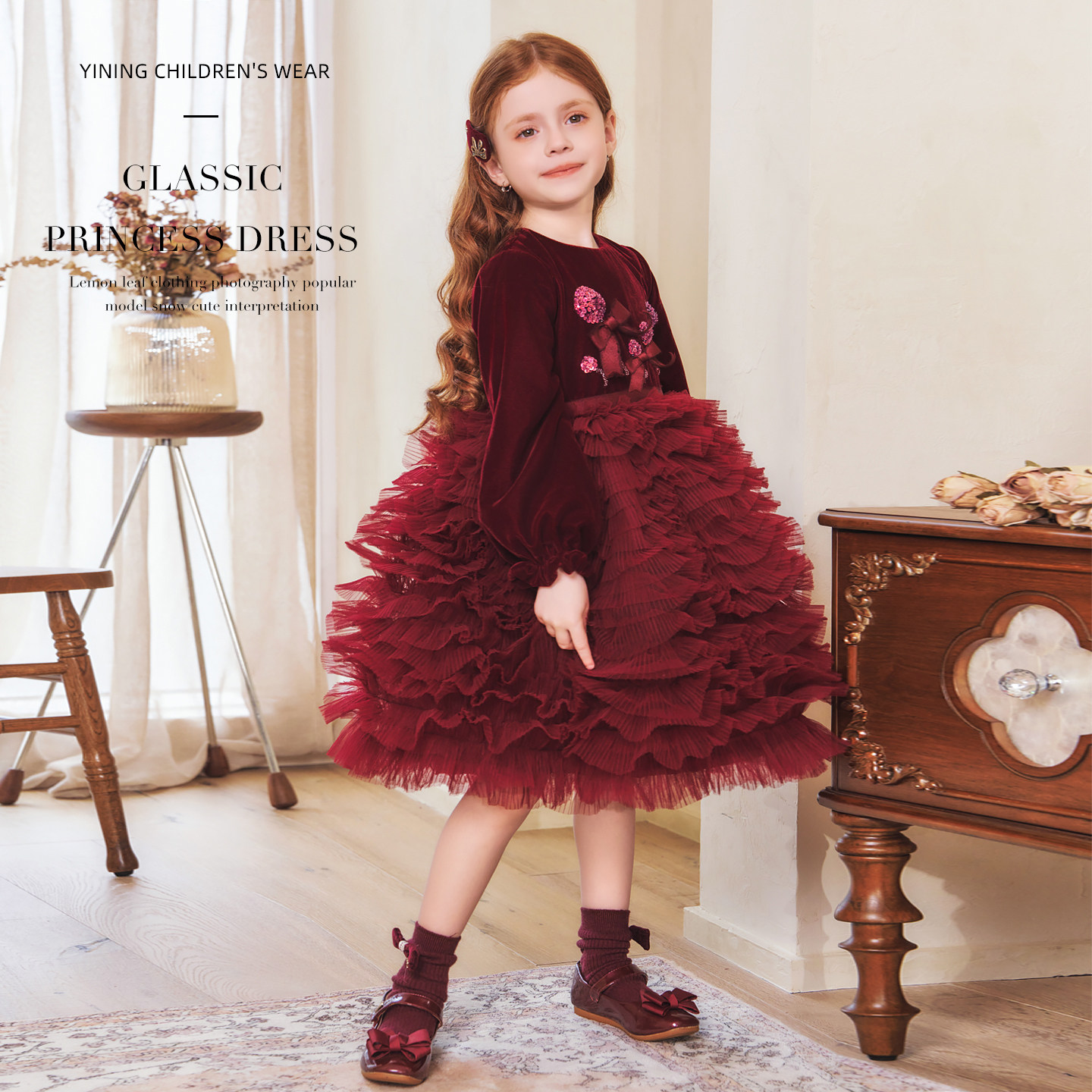 新年女童连衣裙儿童丝绒公主裙冬季大宝宝童装小女孩红色裙子秋冬,淘宝优惠券,粉丝福利购,淘宝优惠卷